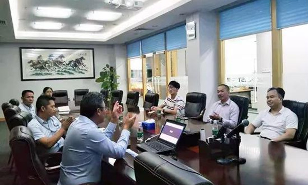 东莞市高新技术产业协会长安分会江新红会长一行莅临B体育参观考察